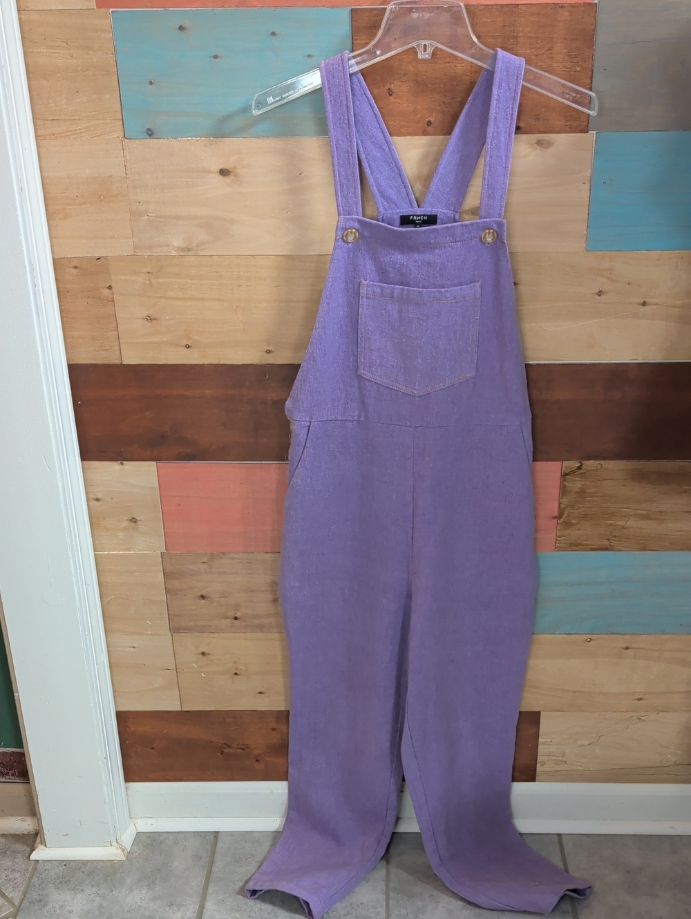 FRNCH Lavender-Purple Denim-Style Overalls